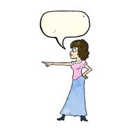 cartoon woman pointing finger with speech bubble N4