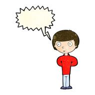 cartoon worried man with speech bubble N37