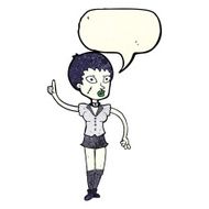 cartoon halloween girl with speech bubble N8