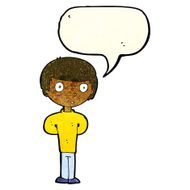 cartoon worried man with speech bubble N40