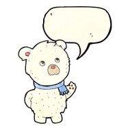 cartoon cute polar bear with speech bubble N26