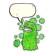 cartoon funny ghost with speech bubble N6