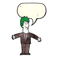 cartoon vampire man with speech bubble N47