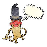 cartoon monkey wearing top hat with speech bubble N2