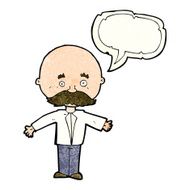 cartoon man with mustache speech bubble N34