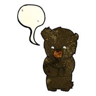 cute cartoon black bear with speech bubble N33