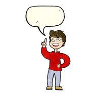 cartoon boy with great idea speech bubble N4