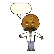 cartoon man with mustache speech bubble N35