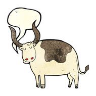 cartoon ox with speech bubble N2
