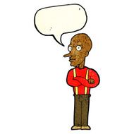 cartoon mean old man with speech bubble N4