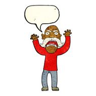 cartoon angry old man with speech bubble N52