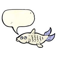 cartoon fish with speech bubble N32