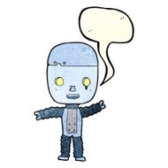 cartoon robot with speech bubble N72