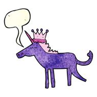 cartoon unicorn with speech bubble N16