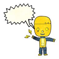 cartoon robot with speech bubble N73