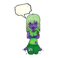 cartoon vampire girl with speech bubble N90