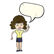 cartoon happy woman with idea speech bubble N4