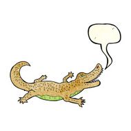 cartoon crocodile with speech bubble N12