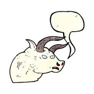cartoon angry bull head with speech bubble N4