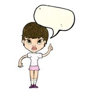 cartoon girl with idea speech bubble N8