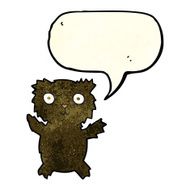 cartoon black bear with speech bubble N26