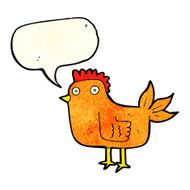 cartoon hen with speech bubble N4
