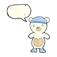 cartoon cute polar bear with speech bubble N27
