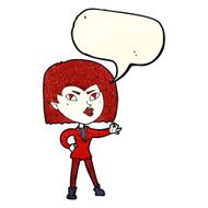 cartoon vampire girl with speech bubble N91