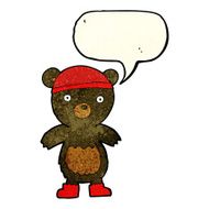 cartoon cute black bear with speech bubble N27