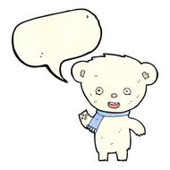 cartoon cute polar bear with speech bubble N28