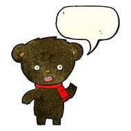 cartoon cute black bear with speech bubble N28