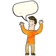 cartoon excited man with speech bubble N28
