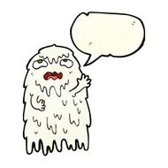 gross cartoon ghost with speech bubble N8