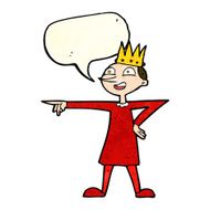 cartoon pointing prince with speech bubble N3