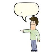 cartoon man pointing with speech bubble N78
