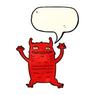 cartoon little monster with speech bubble N12