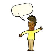 cartoon man with idea speech bubble N44