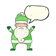 cartoon ugly santa claus with speech bubble N3