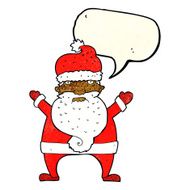 cartoon ugly santa claus with speech bubble N4