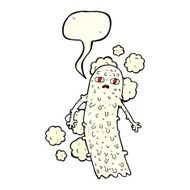 cartoon spooky ghost with speech bubble N20