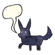 cartoon wild dog with speech bubble N4