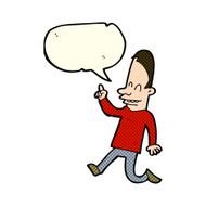 cartoon happy man pointing with speech bubble N25