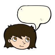 cartoon female face with speech bubble N60