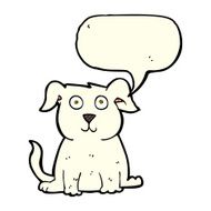 cartoon happy dog with speech bubble N31