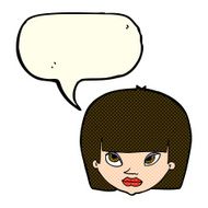 cartoon annoyed woman with speech bubble N74