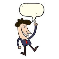 cartoon man with idea speech bubble N45