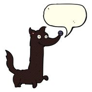cartoon happy dog with speech bubble N32