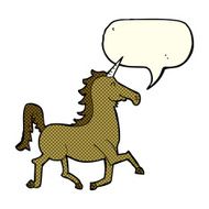 cartoon unicorn with speech bubble N17