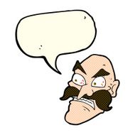 cartoon angry old man with speech bubble N55