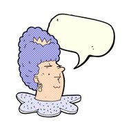 cartoon queen head with speech bubble N5